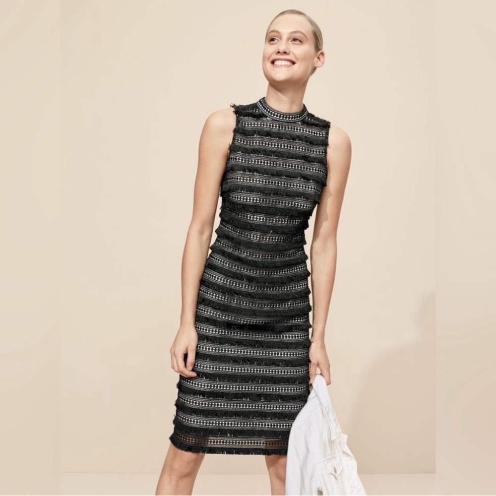 J. Crew Black Fringe Dress